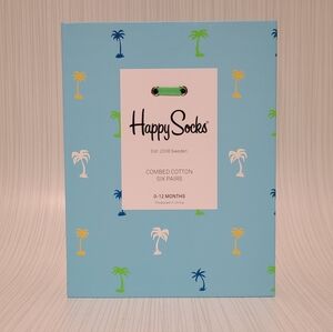 Happy Socks 6 Pair 0-12 Months Newborn Gift Set 100% Cotton New